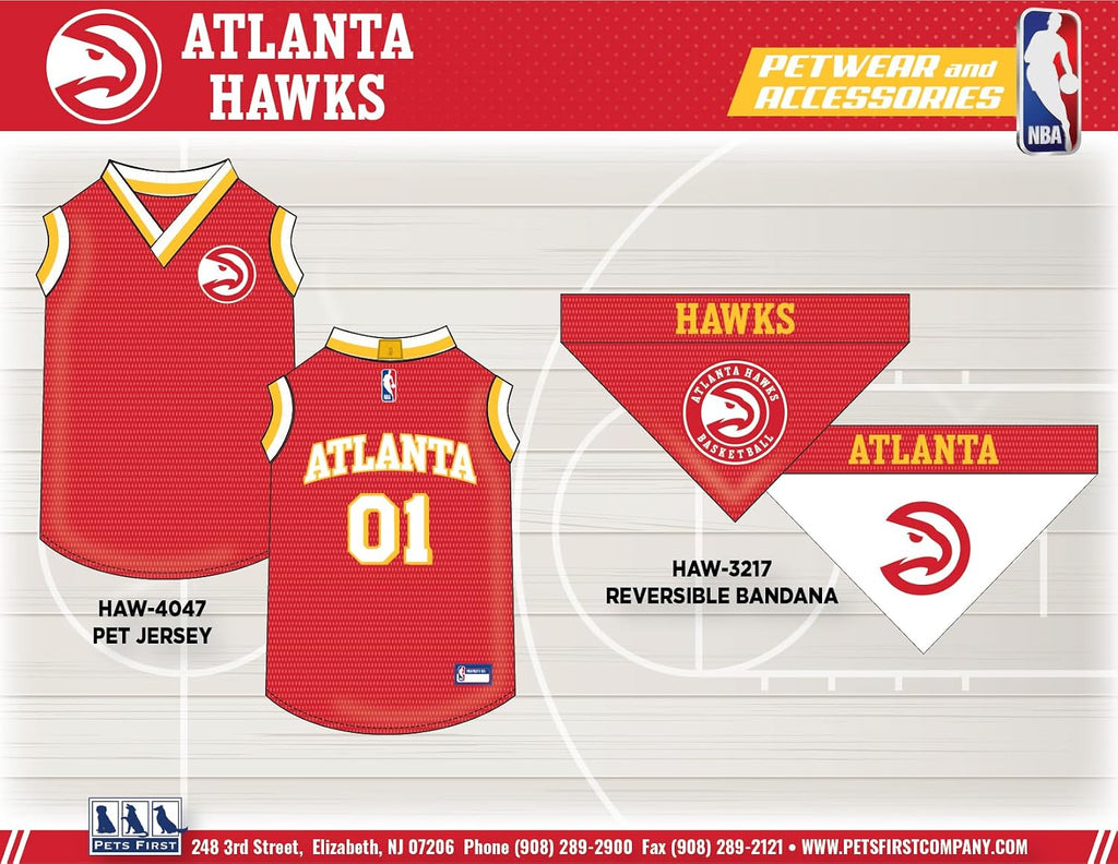 NBA Atlanta Hawks Dog Jersey, X-Small- Tank Top Basketball Pet Jersey