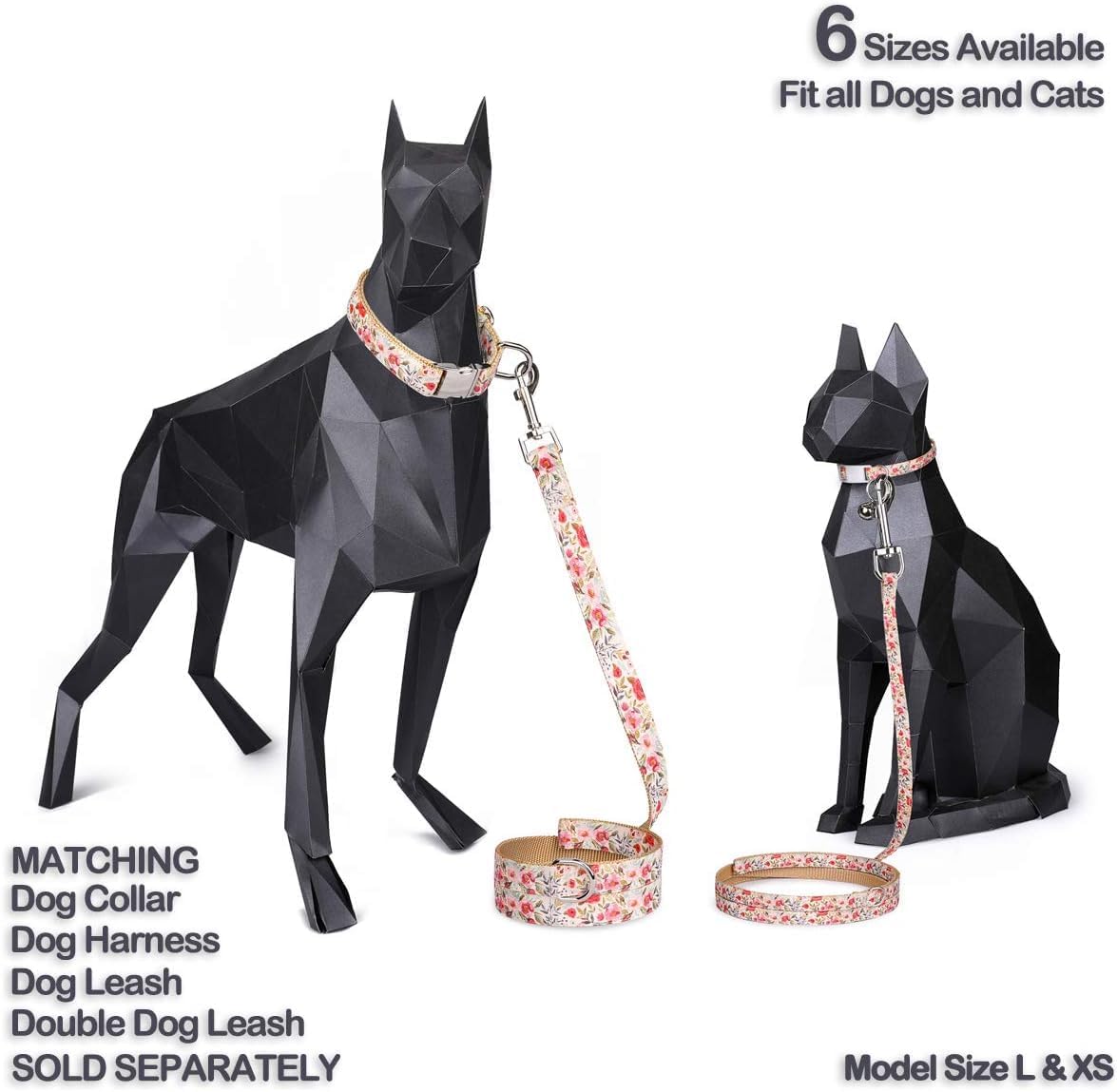 Pet Supplies, (Summer Blooms) Cat Collar, Dog Collar, Cat Leash, Dog Leash, Small Dog Collar, Medium Dog Collar, Large Dog Collar (Pet Collar, M)
