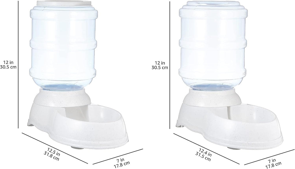 Automatic Pet Water Dispenser and Gravity Food Feeder Set for Cat and Dog, Easy to Clean, 152Fl.Oz Food Feeder, 135.3Fl.Oz Water Dispenser, Small, Pack of 2