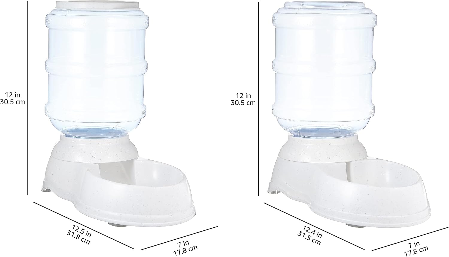 Automatic Pet Water Dispenser and Gravity Food Feeder Set for Cat and Dog, Easy to Clean, 152Fl.Oz Food Feeder, 135.3Fl.Oz Water Dispenser, Small, Pack of 2