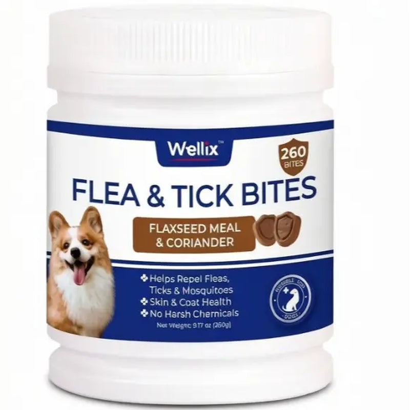 Wellix Flea & Tick Support Chews for Dogs - Pet Skin & Coat Care Supplement, Tiktok Shop Spring Glowup Item