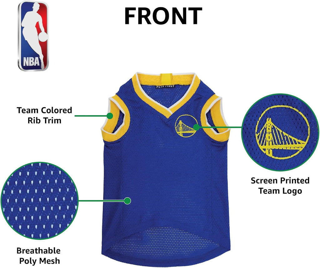 NBA GOLDEN STATE WARRIORS DOG Jersey, X-Small - Tank Top Basketball Pet Jersey
