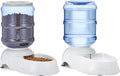 Automatic Pet Water Dispenser and Gravity Food Feeder Set for Cat and Dog, Easy to Clean, 152Fl.Oz Food Feeder, 135.3Fl.Oz Water Dispenser, Small, Pack of 2