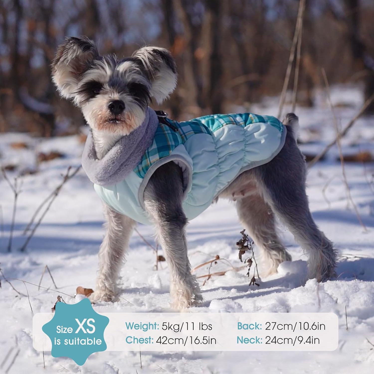 Dog Coat for Large Dogs,Waterproof Dog Winter Jacket with Harness Built in Puppy Cold Weather Coats Reflective Pet Vest with Zipper Warm Fleece Dogs Snowsuit Windproof Green Plaid L