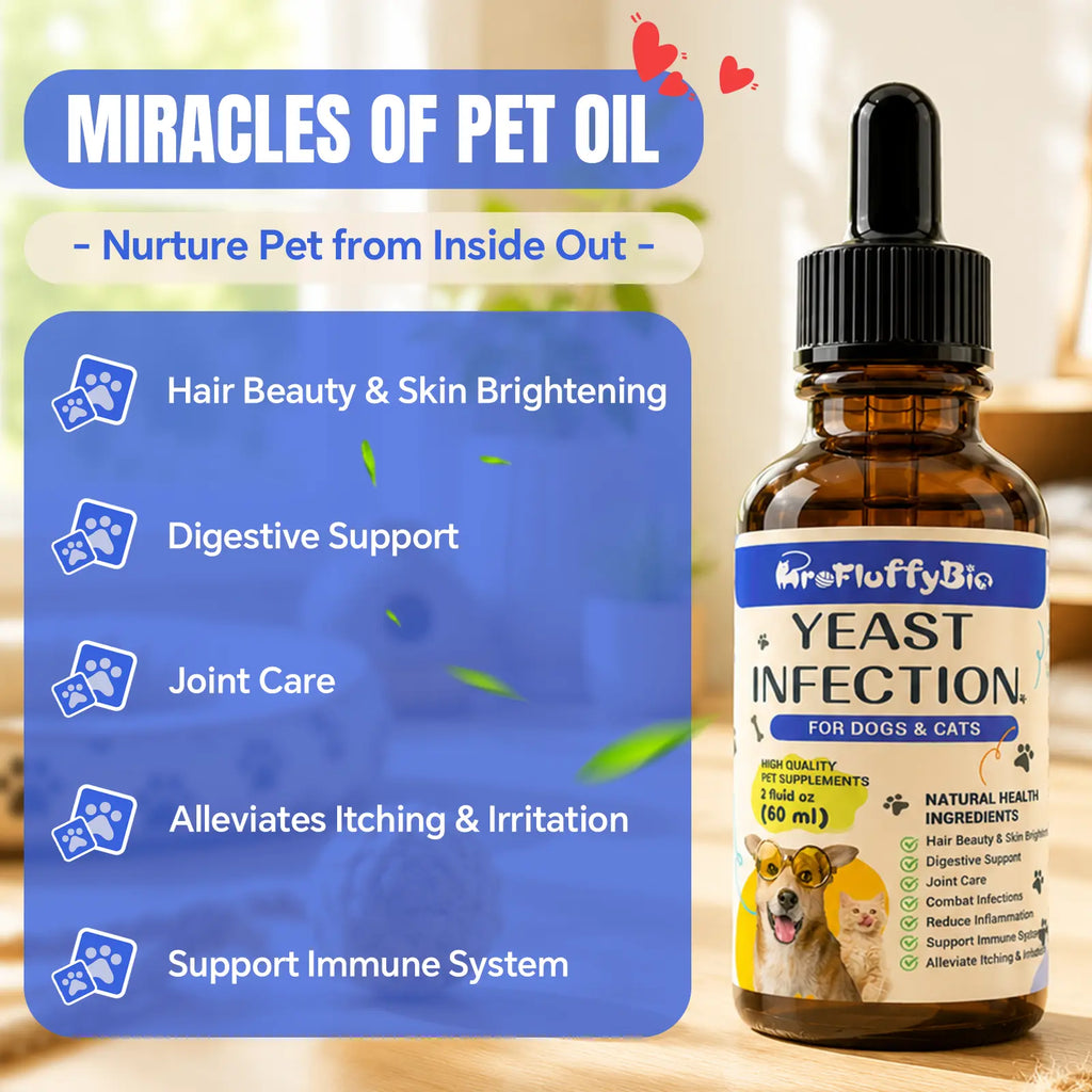 Dog Ear & Skin Relief Drops, Yeast Infection Treatment for Dogs – 60Ml | Soothes Itching, Supports Healthy Ears & Skin, Allergy Relief for Puppies & Dogs