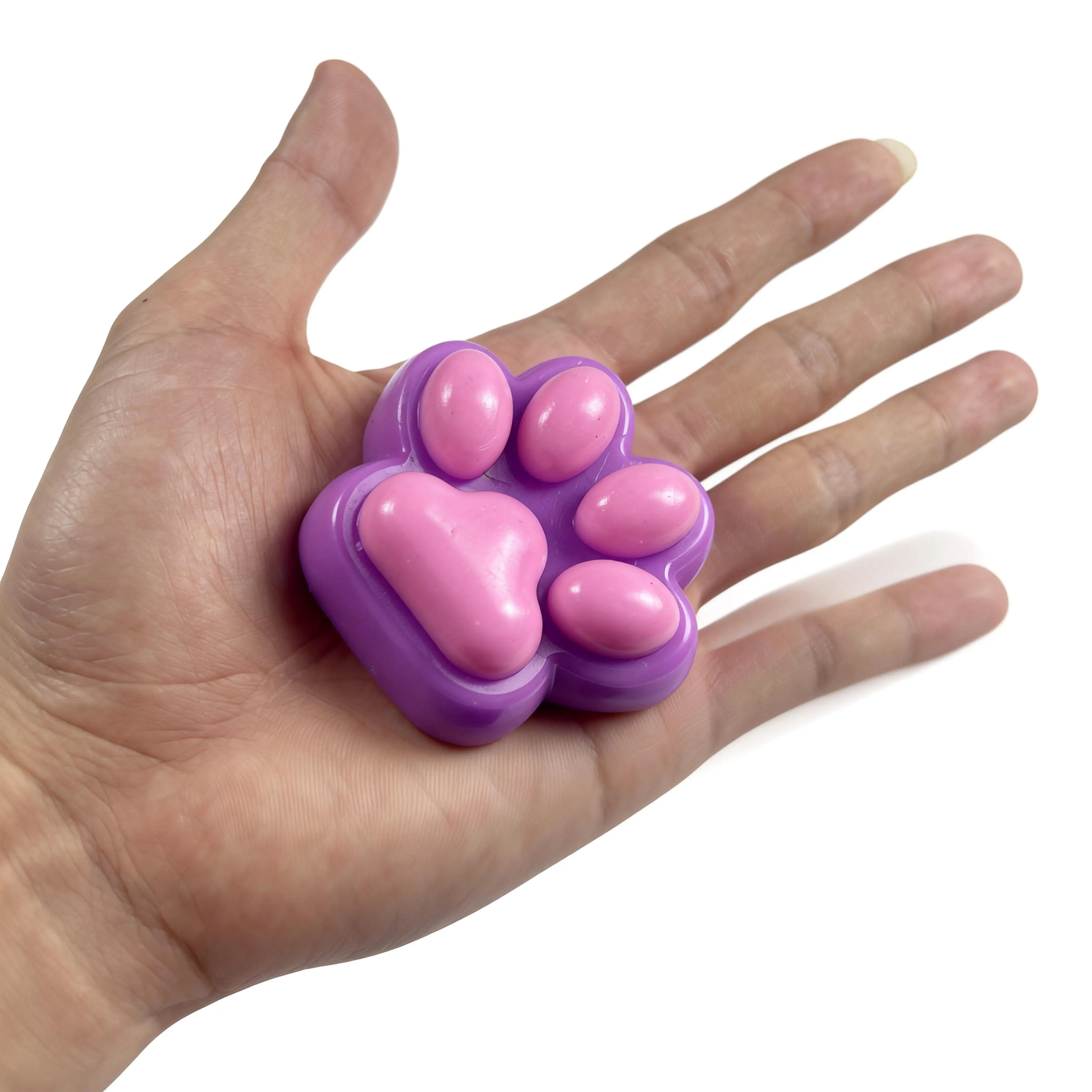 3-Pack Cat Paw Squishies Toys - Soft Stress Relief Sensory Bundle with Gradient Blue, Dreamy Purple, Clear Designs for On-The-Go Relaxation, Teenage Girl Gifts