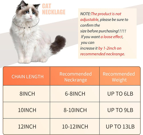 Cat Collar Diamond Chain Glitter Collar Walking Metal with Secure Buckle Cat Pet Necklace with Paw Charm and ID Tag Bell Link Cuban Jewelry Accessories Gift(10 Inch,Silver)