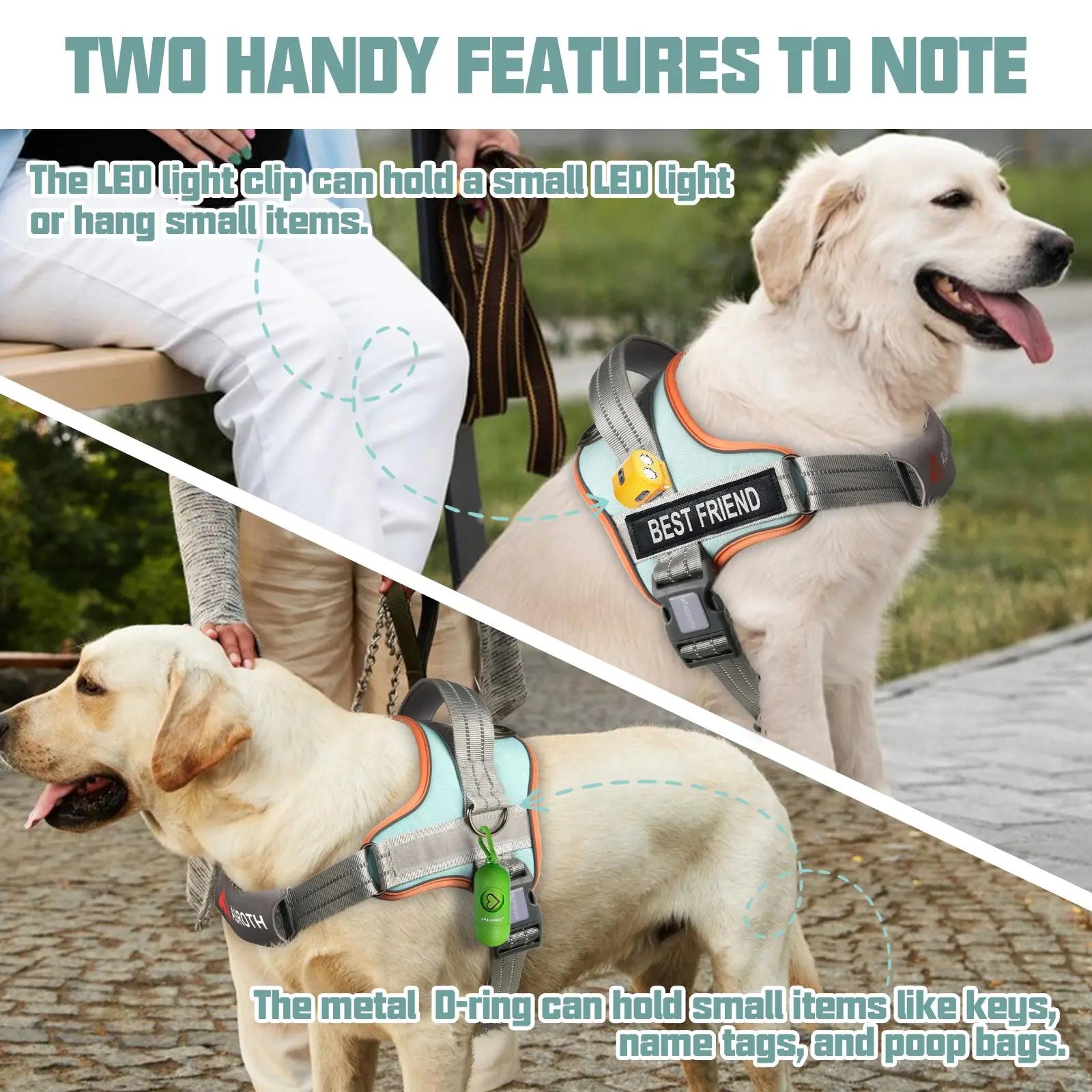 【#Dealsforyoudays】No Pull Dog Harness Straps, Safety Harnesses for Dogs – Soft Padded Service Vest, Reflective, Adjustable, Easy on & off – Ideal for Walking & Training, Fits Small, Medium & Large Dogs