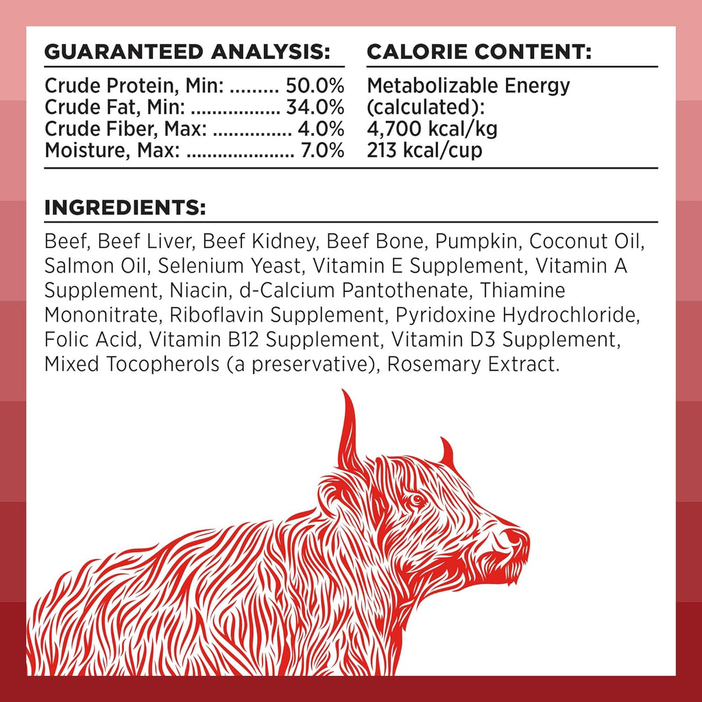 Liberty Freeze-Dried Dog Food Topper & Treats, Beef – 98% Meat & Organs, No Refrigeration – USA Made, 12 Oz